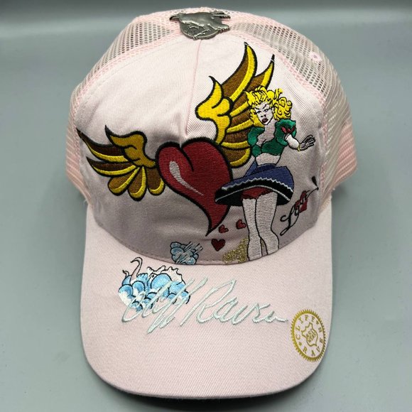 Cliff Raven | Accessories | Vintage Cliff Raven Hat Pink Ed Hardy ...